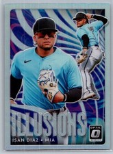 2020 panini donruss optic baseball isan diaz illusions silver holo prizm #OI-4