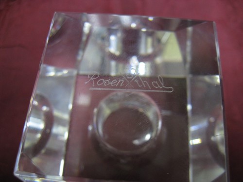 PAAR Rosenthal kristallklarer Kerzenhalter 2,25" HOCH facettiert signiert - Bild 5 von 8
