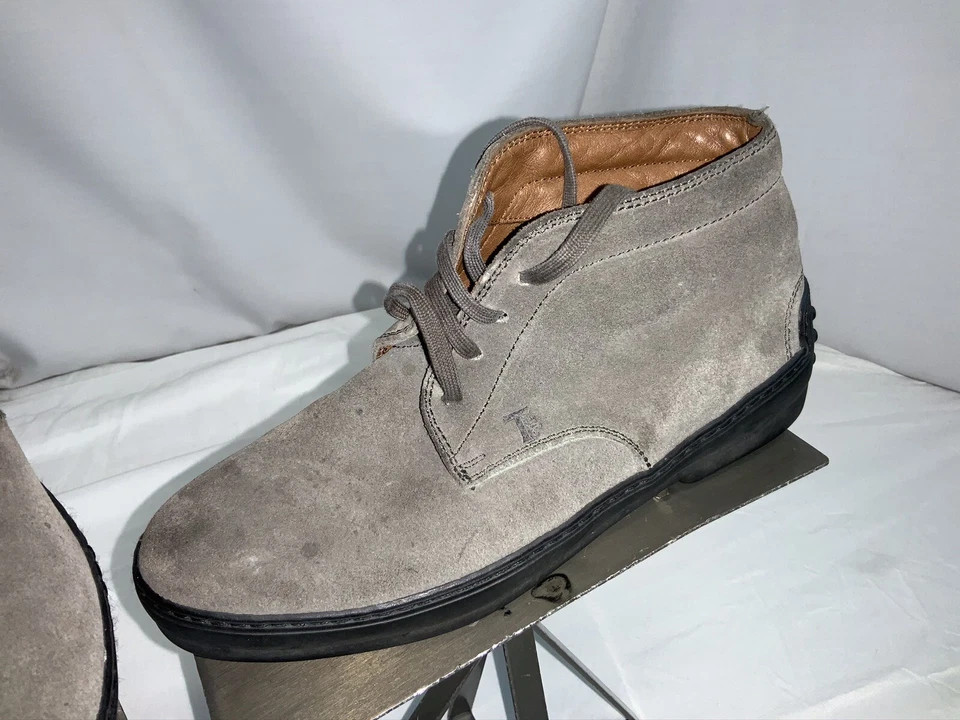 Tod's ботильоны размер 6,5 женщин серый замшевый кружева Vibram подошва Италии YGI G0S-81 - Изображение 3 из 4