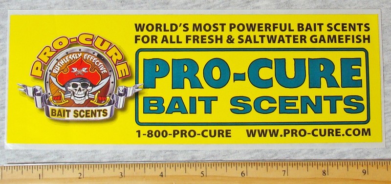 Pro-Cure Fishing Pirate Sticker Decal Fisherman Fish Bait Scents Oregon Bass