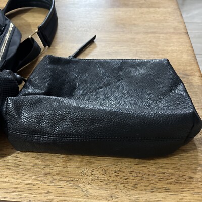 Steve Madden Backpack Large Black Logo w/ Pouch Nylon PU Top