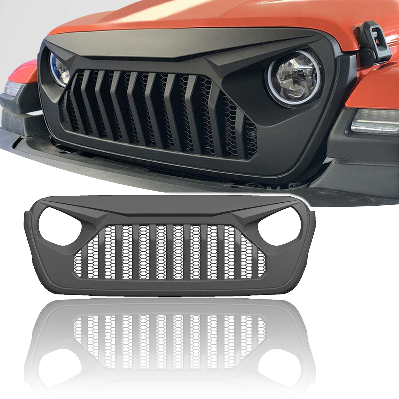 Front Bumper Grille Gladiator Vader Grill Fit For 2018-2023 Jeep Wrangler JL JT