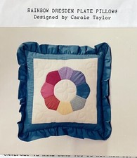 Vtg 1992 Rainbow Dresden Plate Quilt Top Pillow Kit 15" by Designer's Ltd