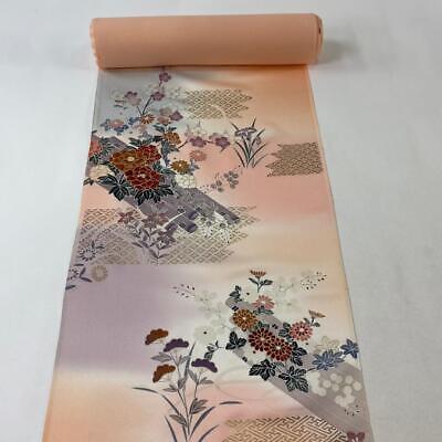 JAPANESE KIMONO FABRIC CLOTH BOLT Light Orange TSUKESAGE JAPANESE KIMONO FABRIC CLOTH BOLT Light Orange TSUKESAGE