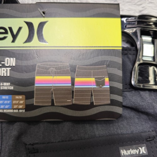 Hurley Swim Shorts Youth Boys Size 4 Multi Striped Upf50+ 4 Way Stretch Pull On - Picture 9 of 9
