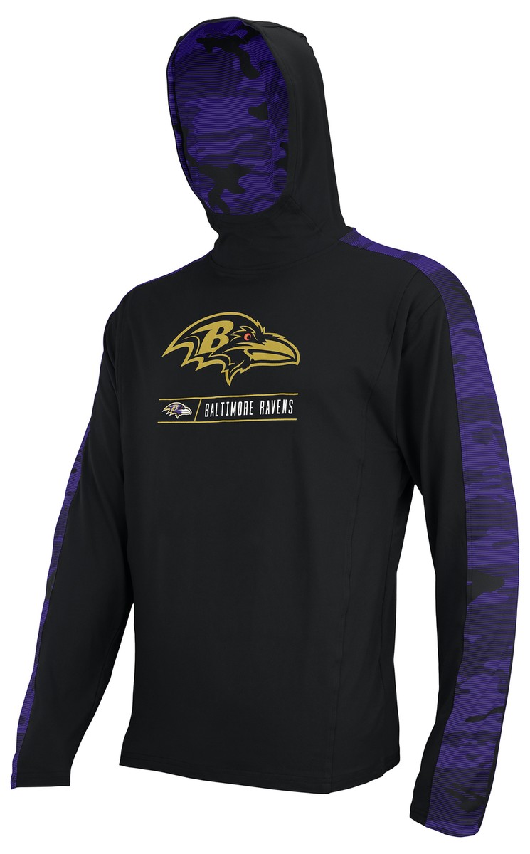 Zubaz NFL Men's Baltimore Ravens Elevated Lightweight Hood w/ Camo