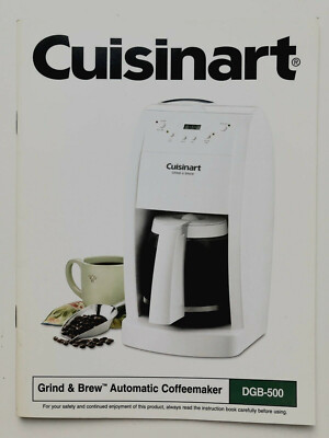 Cuisinart Grind Brew Model DBG-500 Manual Instruction Booklet Only 