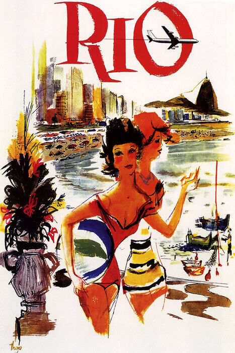 RIO JANEIRO COPACABANA BEACH GIRLS BRAZIL SOUTH AMERICA VINTAGE