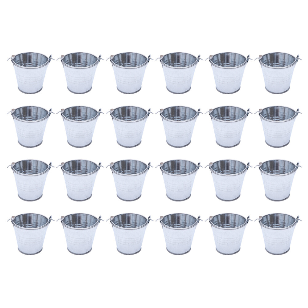 48 Pcs Metal Candy Basket Mini Galvanized Buckets Holder Keg eBay
