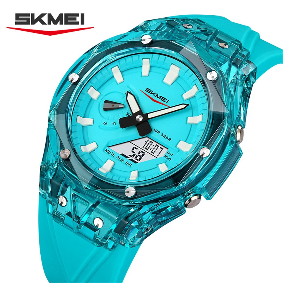 SKMEI Reloj Hombre Semana Pantalla LED Digital Cuarzo Reloj Deportivo Silicona Reloj Pulsera Foto 2 de 4