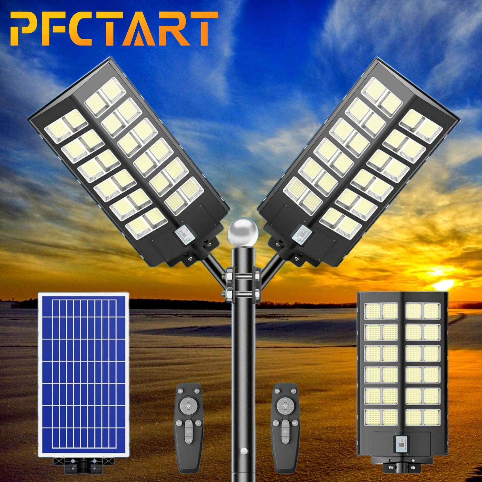 Commercial Solar Street Lights Sets 6500K for Basketball Court Road Playground