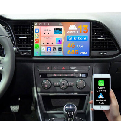 4+64GB Für Seat Leon 5F1 5F5 5F8 2012-2020 Autoradio Android 13 Carplay GPS Navi