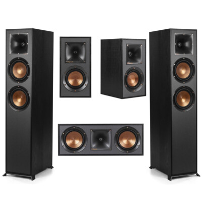 Klipsch Reference 5.0 Home Theater Pack w/2x R-620F Floorstanding Speaker, Black