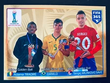 2015-16 Panini FIFA 365 # 53 Sergej Milinkovic-Savic Gold foil rookie sticker