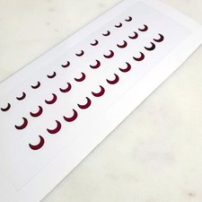 30 Indian BINDIS Moon Shape Maroon Bindis Stick On Face Eye Forehead Eye Jewel