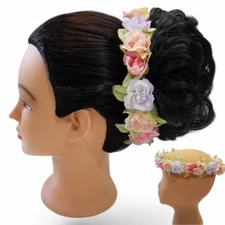 Lot of 3 Pastel Flower Crown Headdress Hair Pageant Wedding Ballet Dance Fairy