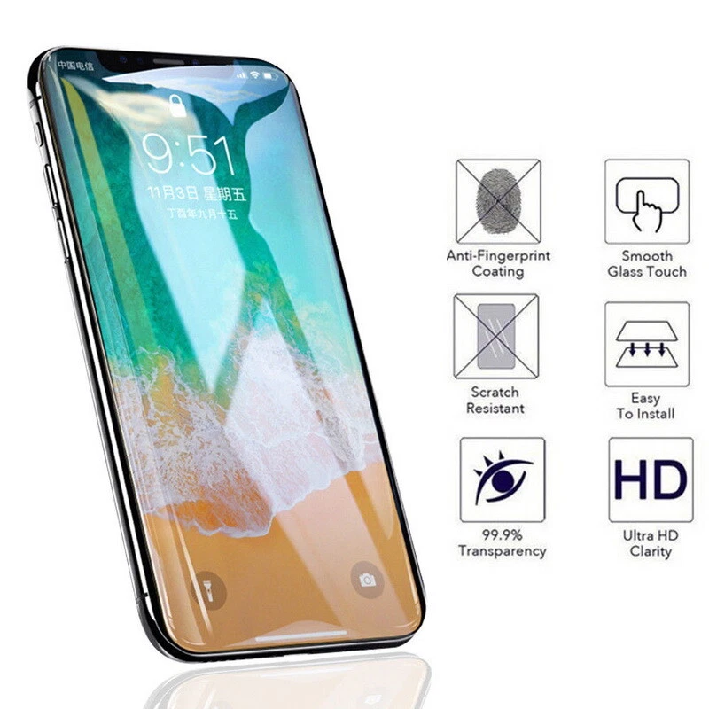 For iPhone 17 16 15 14 13 12 Pro XR 8 FULL Cover Tempered Glass Screen Protector - Image 4 of 4