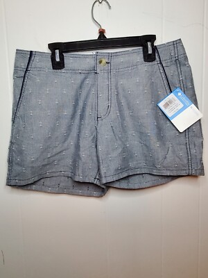 NEW COLUMBIA PFG 4 8 NWT Blue Solar Fade Nautical Anchors Omni Shade Shorts