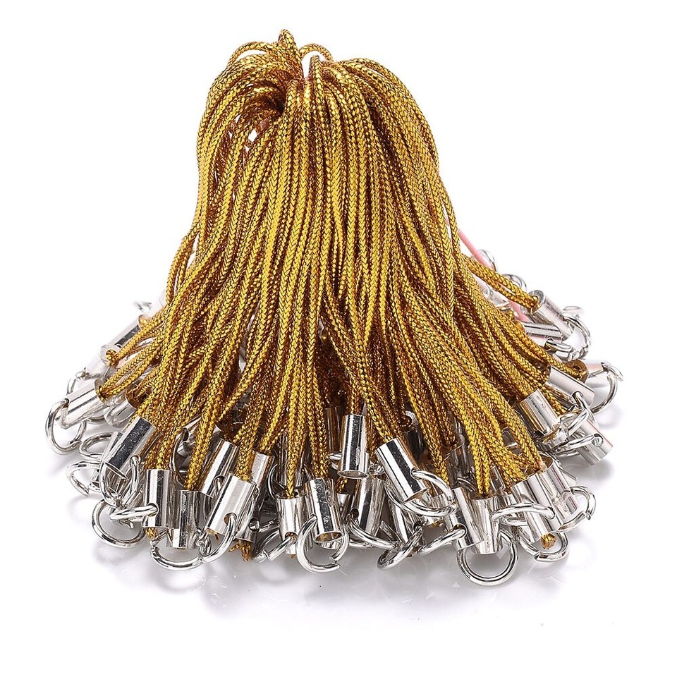 500/1000pcs Mix Polyester Cord Jump Ring Lanyard Rope Keychain Pendant ...