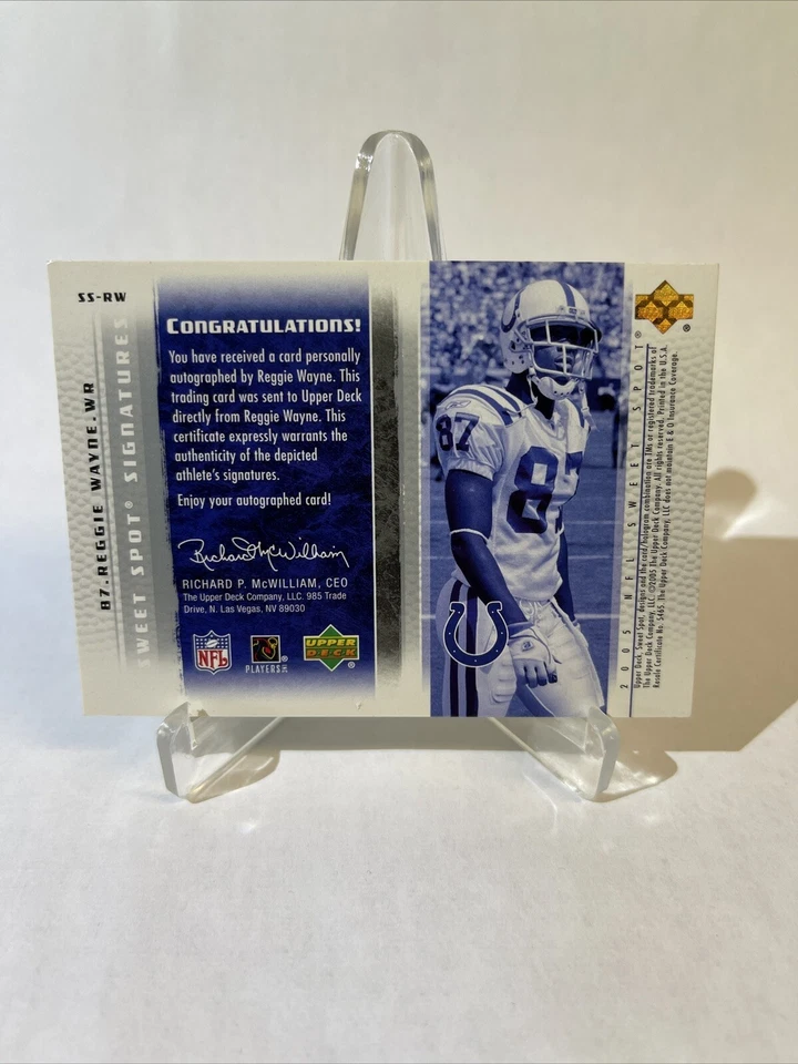 Reggie Wayne Auto 2005 Upper Deck Sweet Spot - Image 2 of 2