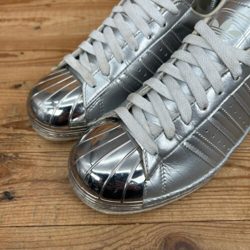 Adidas Trainers Womens UK 4 Superstar 80s Metallic Silver Originals Shoes - Picture 8 of 13