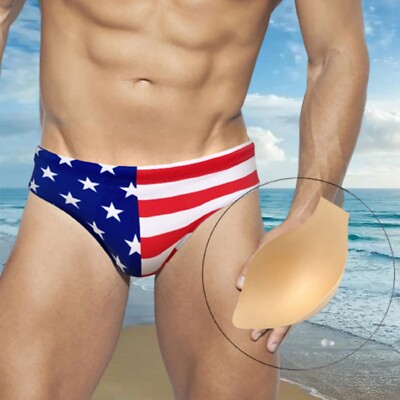 Badeshorts für Herren mit auffälligem Sternen- und Streifenmuster