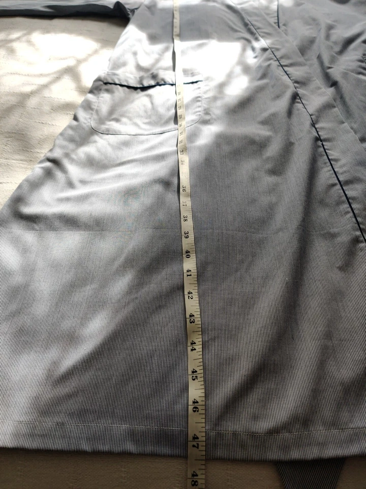 Мужской длинный халат Pierre Cardin один размер хлопок полиэтилен синий белая полоса - Изображение 3 из 4