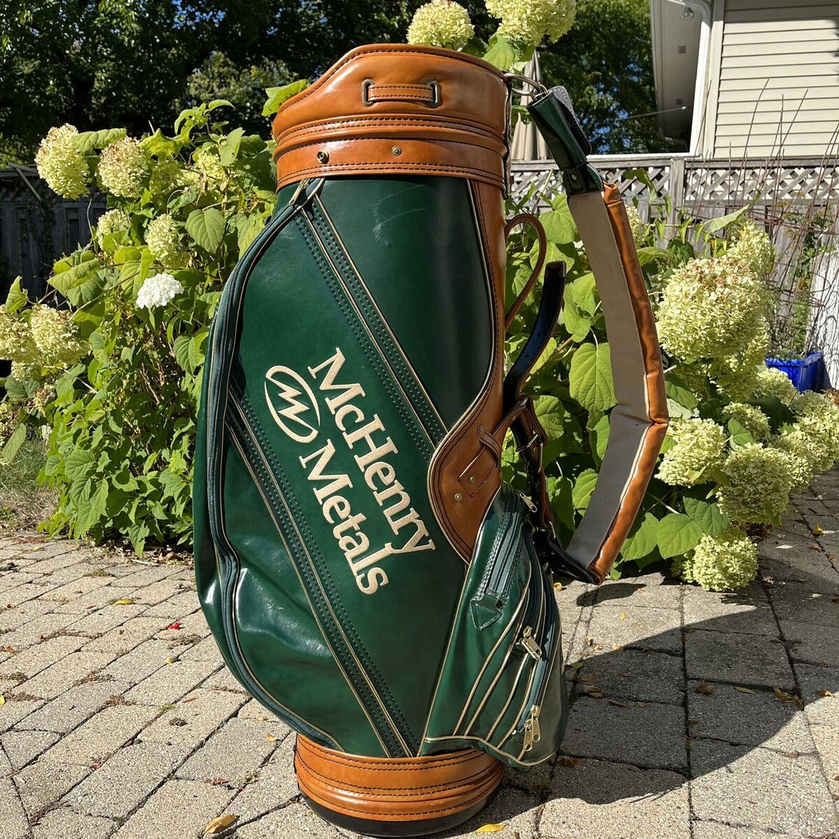 Vintage Rare Burton McHenry Metals Brown Green Golf Bag Made Vintage Rare Burton McHenry Metals Brown Green Golf Bag Made