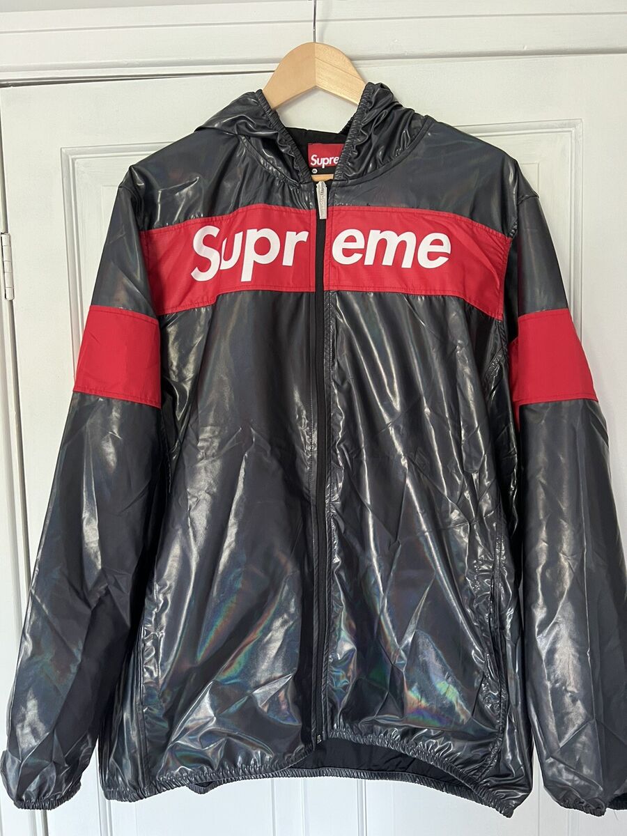 Supreme Grip Grey Red Reflective Shell Hooded Zip Zipper Supreme Grip Grey Red Reflective Shell Hooded Zip Zipper