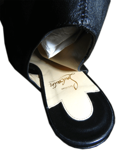 Christian Louboutin Gladiator Sandals Thongs Flats Black Leather Booties 35.5 - Picture 9 of 10