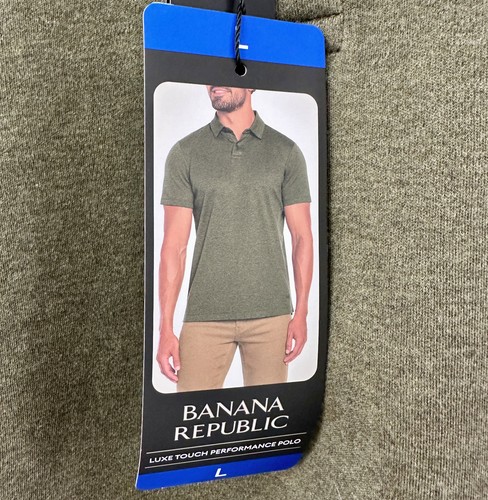 Banana Republic Mens Luxe Touch Performance Polo Shirt, Green - Picture 5 of 5