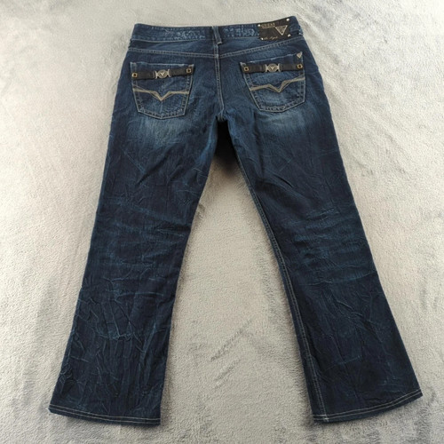 VTG Guess Jeans Mens 34x30 Falcon Premium Los Angeles Distressed Bootcut Denim - Picture 5 of 16