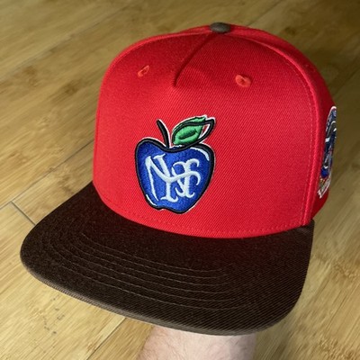 Twnty Two Big Apple Red Brown Stem New York City Yankees NYC Snapback Hat MINT