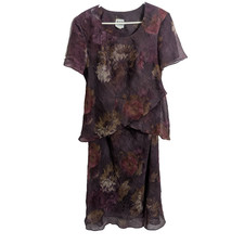 Vtg R M RICHARDS Deep Purple Floral 2pc Skirt Set Sz 16 W1 Fairy Grunge