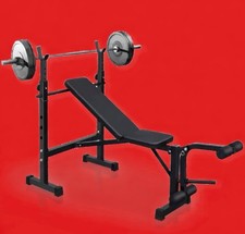 Adjustable Weight Bench with Squat Rack Bench Press Set Home Gym Workout