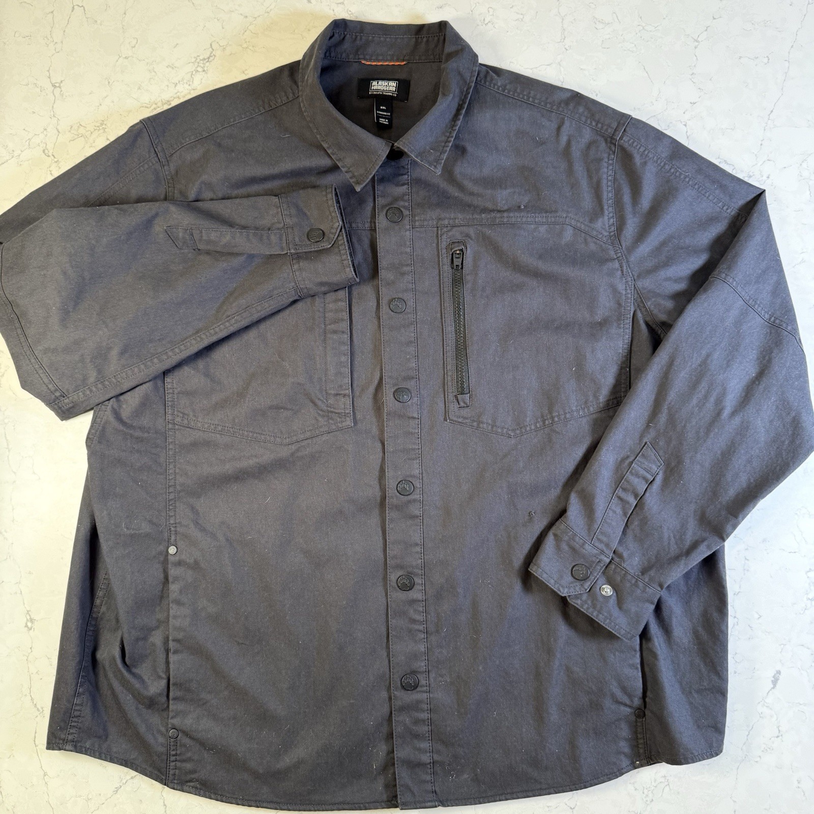 Duluth Trading Alaskan Hard Gear Snap Button Work Barn Jacket Mens 2XL Dark Gray image 6