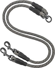 Double Dog Leash Coupler Tandem Leash for Two Dogs No Tangle 360 Swivel Dual
