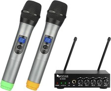 Set De Microfonos Inalambricos Para Karaoke Fiesta Equipo De Musica Profecional