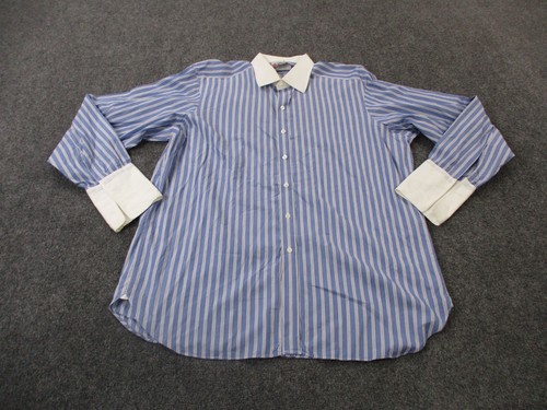 Vintage Turnbull Asser Shirt Mens 17.5 44 Striped Business Classic French Cuff - Picture 2 of 10