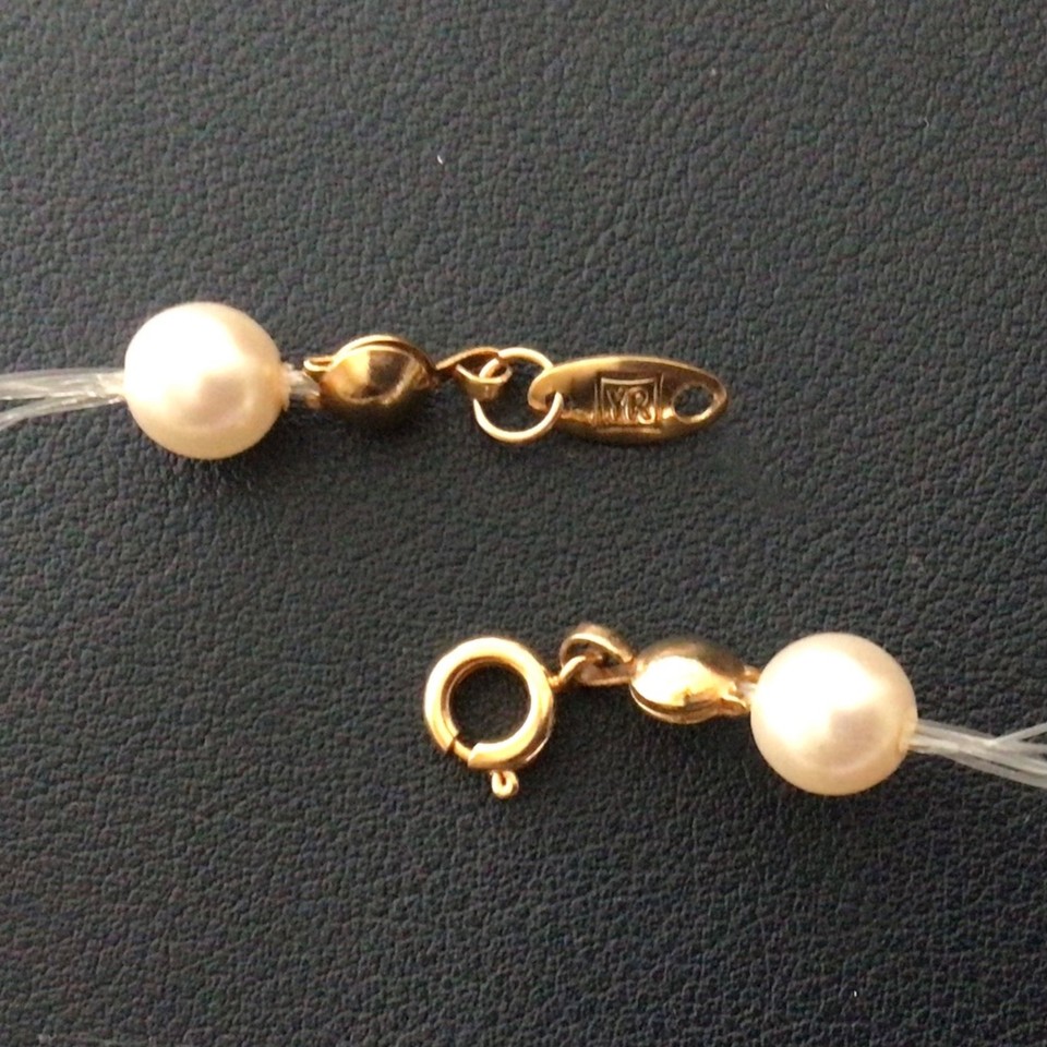 YR Imitation Pearl Floating Illusion Necklace | 16” Multi-Stringed ...