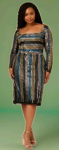 ADRIANNA PAPELL PLUS SIZE MULTICOLOR. SEQUIN BEADED SHEATH DRESS -NWT 18W
