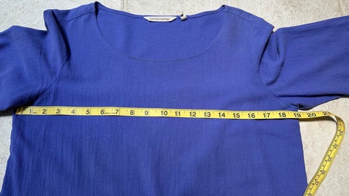 Soft Surroundings Cotton Gauze Periwinkle Crochet Hem Bell Sleeve Top XS - Picture 3 of 5