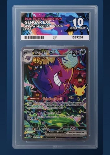 Perfect Subgrades ACE 10 Gengar EX 154/128 30th Celebration Gem Mint Pokemon