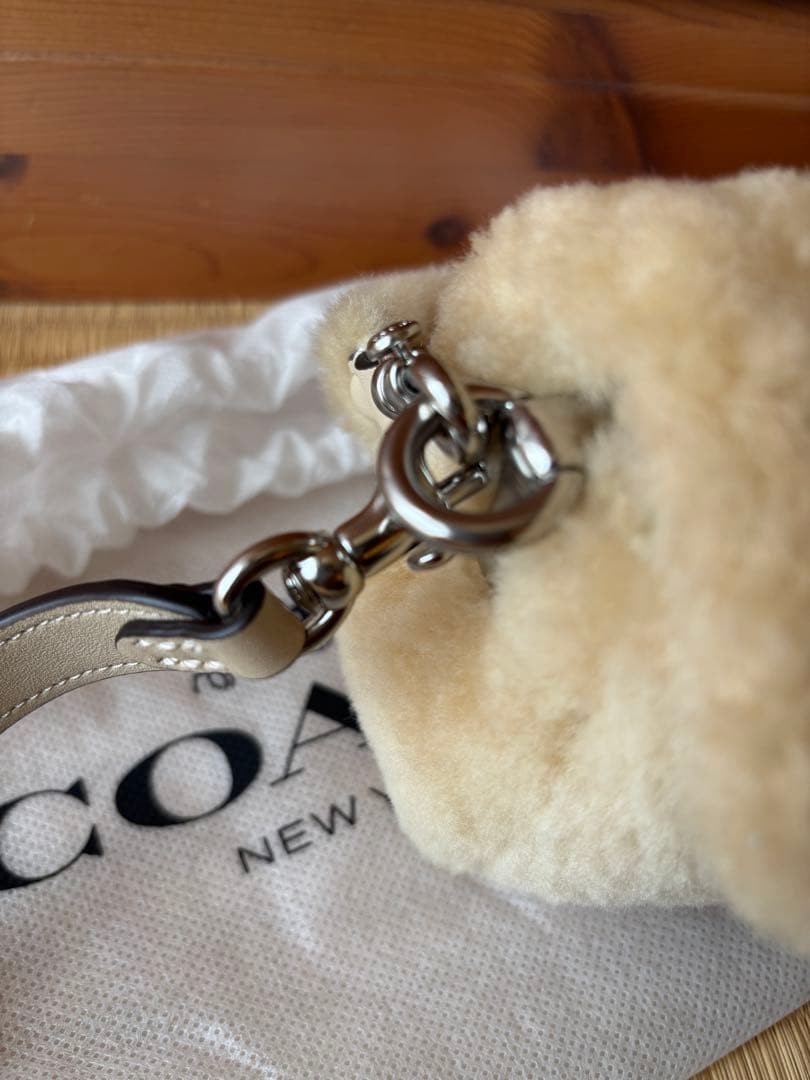 Coach Pillow Tabby Ivory Boa Handbag 2-Way Shoulder Bag Women's Auth image 10
