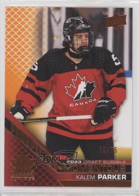 2022 Upper Deck Team Canada Juniors Electric Orange 75/75 Kalem Parker z6b