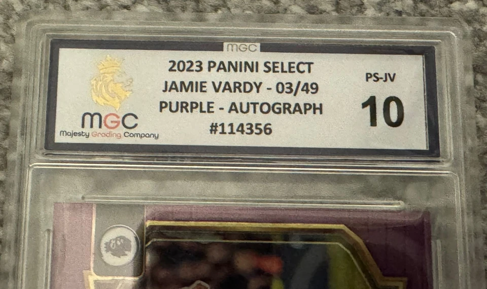 Jamie Vardy /49 Purple Pitchside Signatures Panini Select EPL 2022-23 Leicester - Image 4 of 4