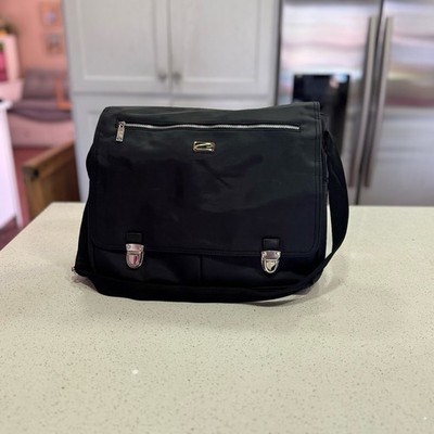 Vtg Y2K Candie s Messenger Bag Black Pockets Nylon Zip Skater Purse Backpack