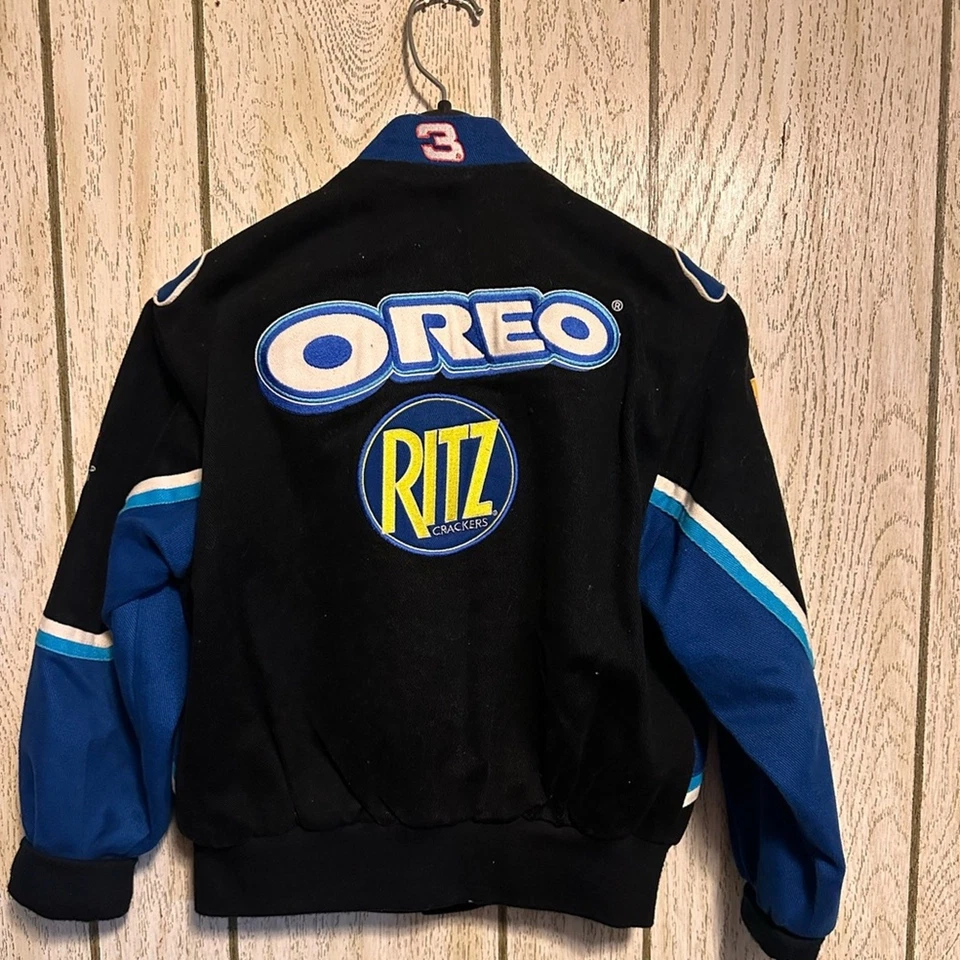 Chaqueta de carreras vintage Oreo/Ritz NASCAR Dale Earnhardt Jr niños talla mediana ~ ¡EXCELENTE ESTADO! Foto 2 de 4