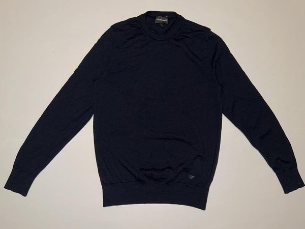 Men Emporio Armani Sweater Navy Cotton 40 /L / 48
