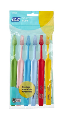 TePe Zahnbürsten Select Soft Set - 6 Stk - Ergonomisch & Umweltfreundlich
